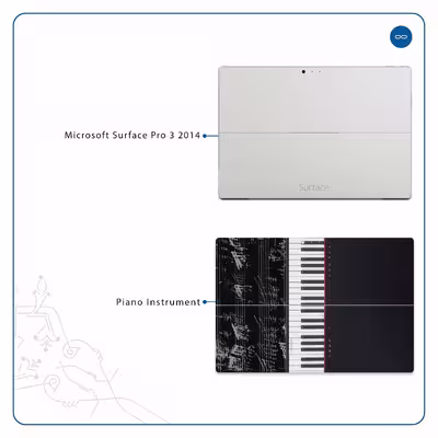 برچسب پوششی ماهوت مدل Piano-Instrument مناسب برای تبلت مایکروسافت Surface Pro 3 2014