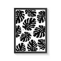 تابلو وینا مدل Black Monstera IV | دنیای قاب