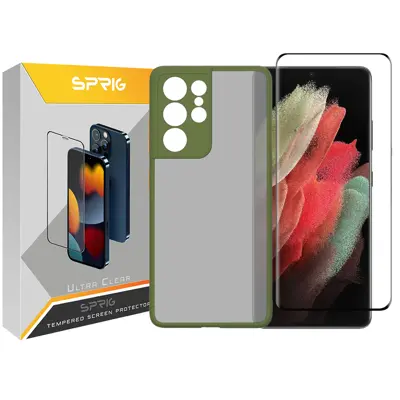 کاور اسپریگ مدل Full-PSHT مناسب برای گوشی موبایل سامسونگ Galaxy S21 Ultra به همراه محافظ صفحه نمایش