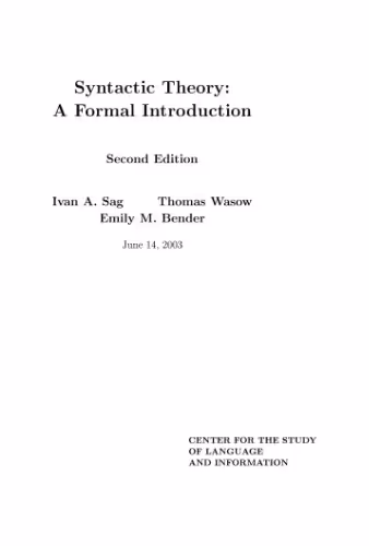 خرید و دانلود نسخه کامل کتاب Syntactic theory: a formal introduction
