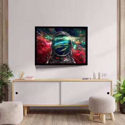 تابلو مدل astronaut colorful galaxy کد F-10041