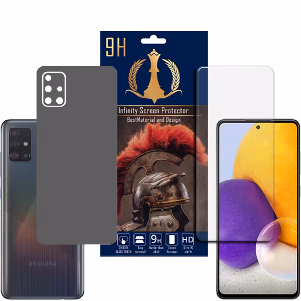 برچسب پوششی اینفینیتی مدل PRO MAX مناسب برای گوشی موبایل سامسونگ Galaxy A71 به همراه محافظ صفحه نمایش