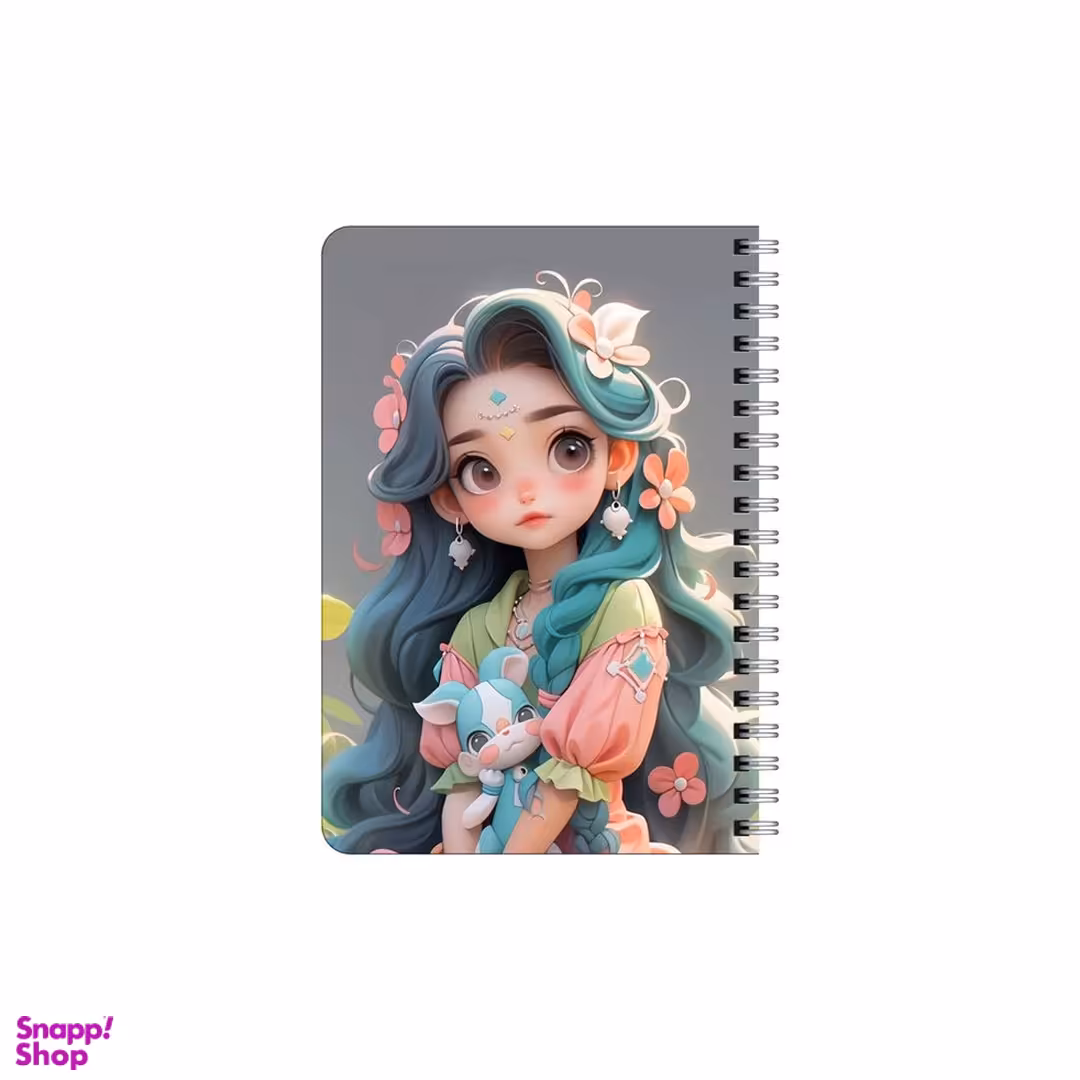 دفترچه یادداشت 80 برگ بامبیلیپ مدل چوبی طرح دختر و خرگوش کد 1421694