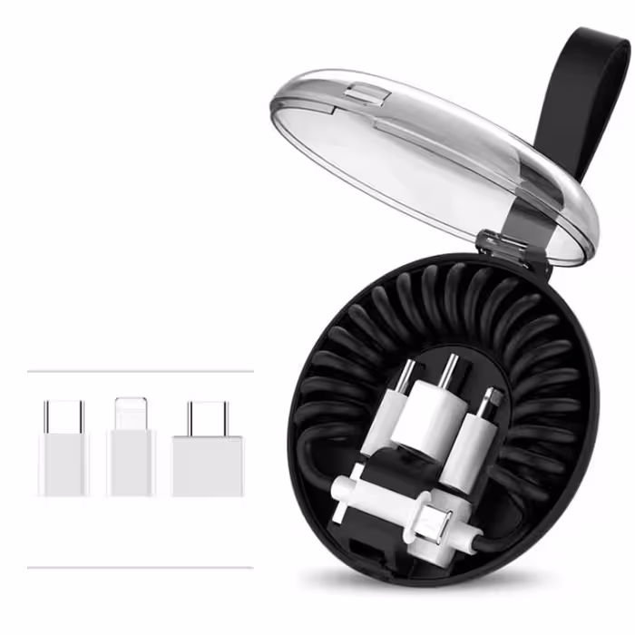 کابل تبدیل USB-C/USB به microUSB/لایتنینگ/USB-C مدل Spring طول 0.85 متر