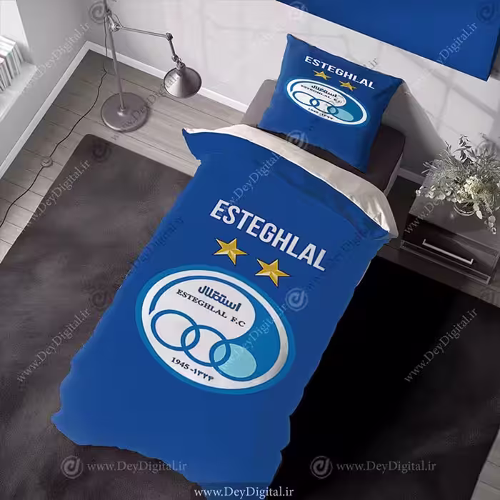 روتختی طرح لوگوی تیم استقلال با زمینه آبی و دو ستاره ی طلایی pk-4215