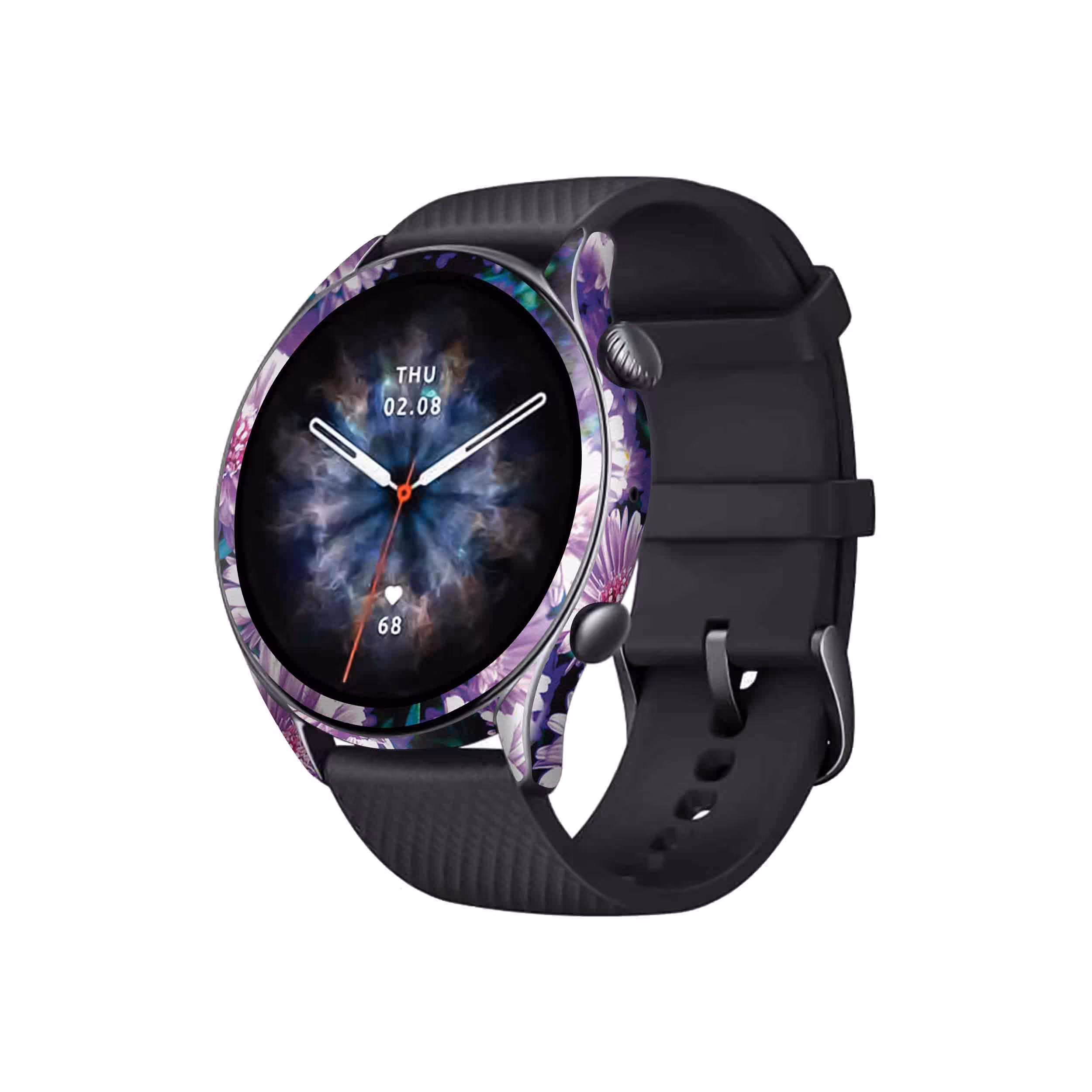 برچسب ماهوت طرح Purple_Flower مناسب برای ساعت هوشمند شیائومی Amazfit GTR 3 Pro