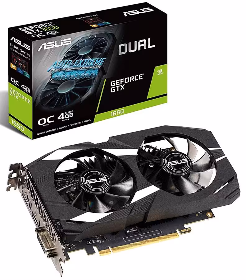 کارت گرافیک ایسوس مدل DUAL-GTX1650-O4G  با حافظه 4 گیگابایت