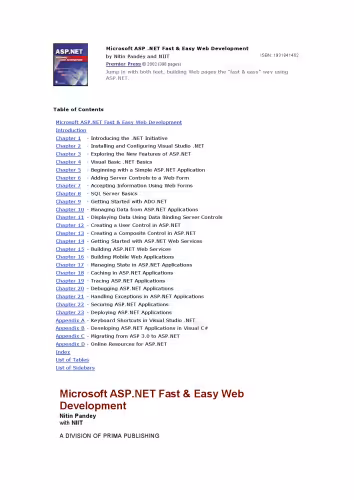 خرید و دانلود نسخه کامل کتاب Microsoft ASP.NET: fast &amp; easy Web development