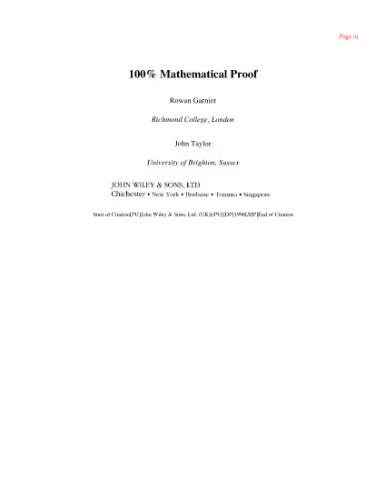خرید و دانلود نسخه کامل کتاب 100% Mathematical Proof