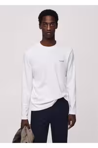 تی شرت سفید مردانه 100 ٪ پنبه الگوی T SHIRT منگو MANGO Man