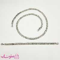 ست دستبند و گردنبند مردانه کارتیه مدل استیل سیلور کد 300