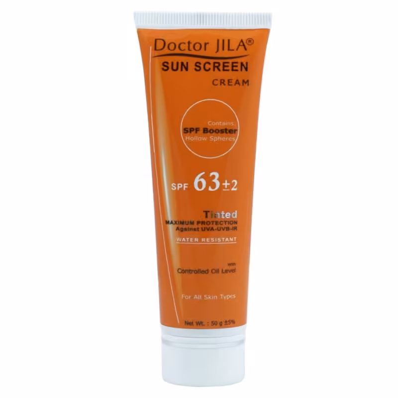 کرم ضد آفتاب SPF63 رنگی دکتر ژیلا 50 گرم