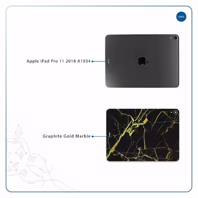 برچسب پوششی ماهوت مدل Graphite-Gold-Marble مناسب برای تبلت اپل iPad Pro 11 2018 A1934