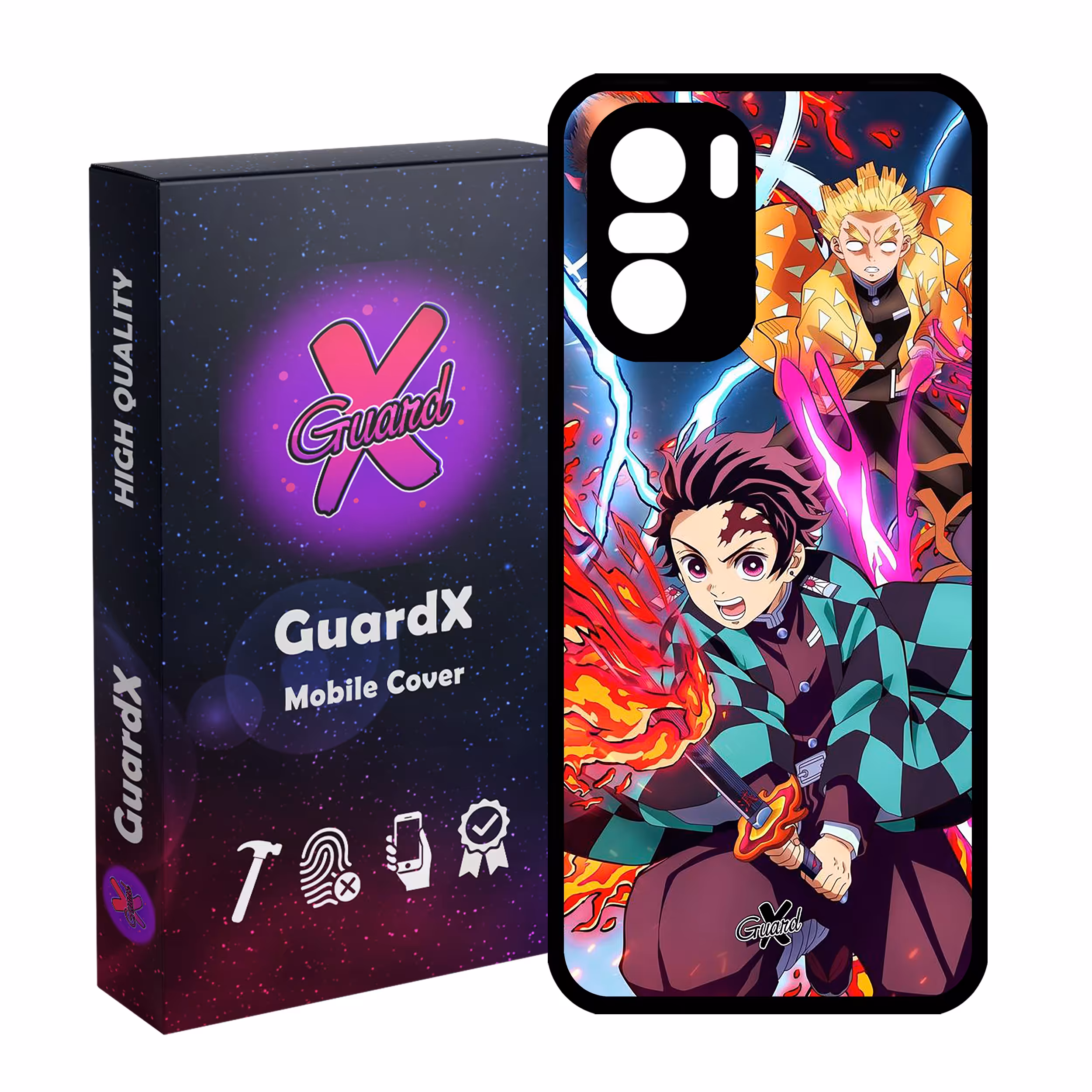 کاور گارد ایکس طرح Demon Slayer Anime مدل Glass10548 مناسب برای گوشی موبایل شیائومی Poco F3/MI 11X/MI 11X Pro/Redmi K40/K40 Pro