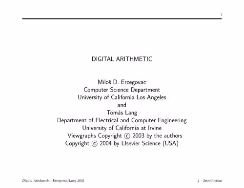 خرید و دانلود نسخه کامل کتاب Digital Arithmetic slides