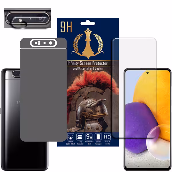 برچسب پوششی اینفینیتی مدل PRO MAX مناسب برای گوشی موبایل سامسونگ GALAXY A80 به همراه محافظ صفحه نمایش و محافظ لنز دوربین