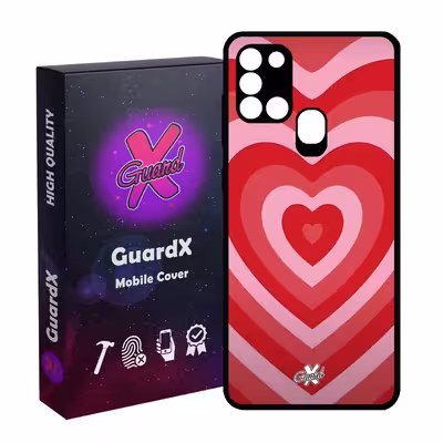 کاور گارد ایکس طرح قلب مدل Glass10511 مناسب برای گوشی موبایل سامسونگ Galaxy A21s