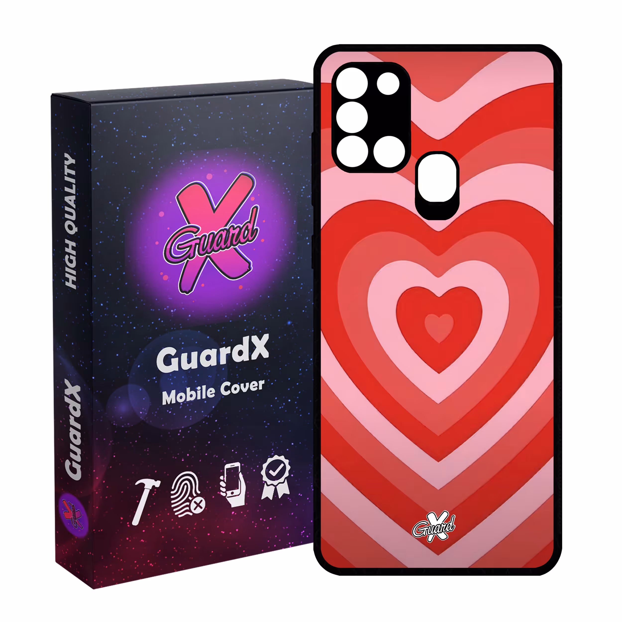 کاور گارد ایکس طرح قلب مدل Glass10511 مناسب برای گوشی موبایل سامسونگ Galaxy A21s
