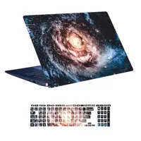 استیکر لپ تاپ توییجین و موییجین طرح Space کد 136 مناسب برای لپ تاپ 15.6 اینچ به همراه برچسب حروف فارسی کیبورد 