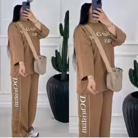 ست تیشرت شلوار زنانه مدل کریستین دیور جنس گلکسی نخ پنبه درجه یک