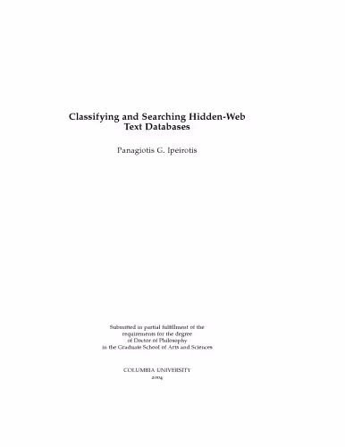 خرید و دانلود نسخه کامل کتاب Classifying and Searching Hidden-Web Text Databases