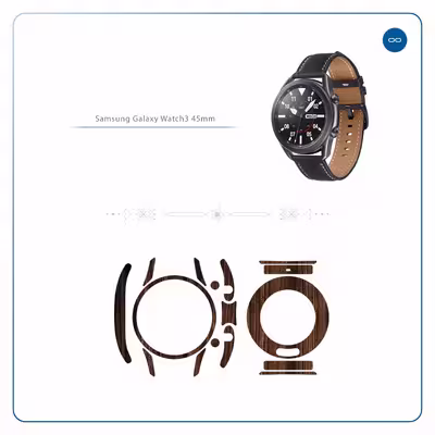 برچسب ماهوت طرح Dark Walnut Wood مناسب برای ساعت هوشمند سامسونگ Galaxy Watch3 45mm