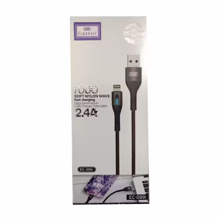 کابل تبدیل USB به لایتنینگ ارلدام مدل EC-099I طول ۱ متر 