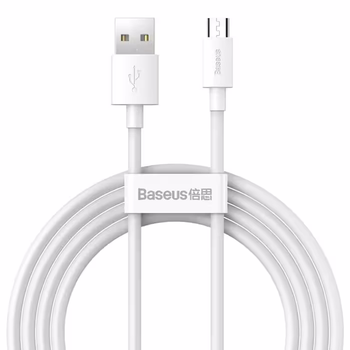 بسته 2 عددی کابل شارژ micro-USB باسئوس مدل Simple Wisdom TZCAMZJ-02 2.1A طول 1.5 مترSimple Wisdom TZCAMZJ-02 2.1A 1.5m 2*PC MicroUSB Cable