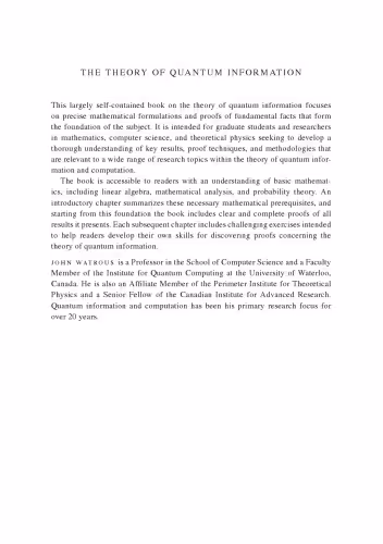 خرید و دانلود نسخه کامل کتاب The Theory of Quantum Information