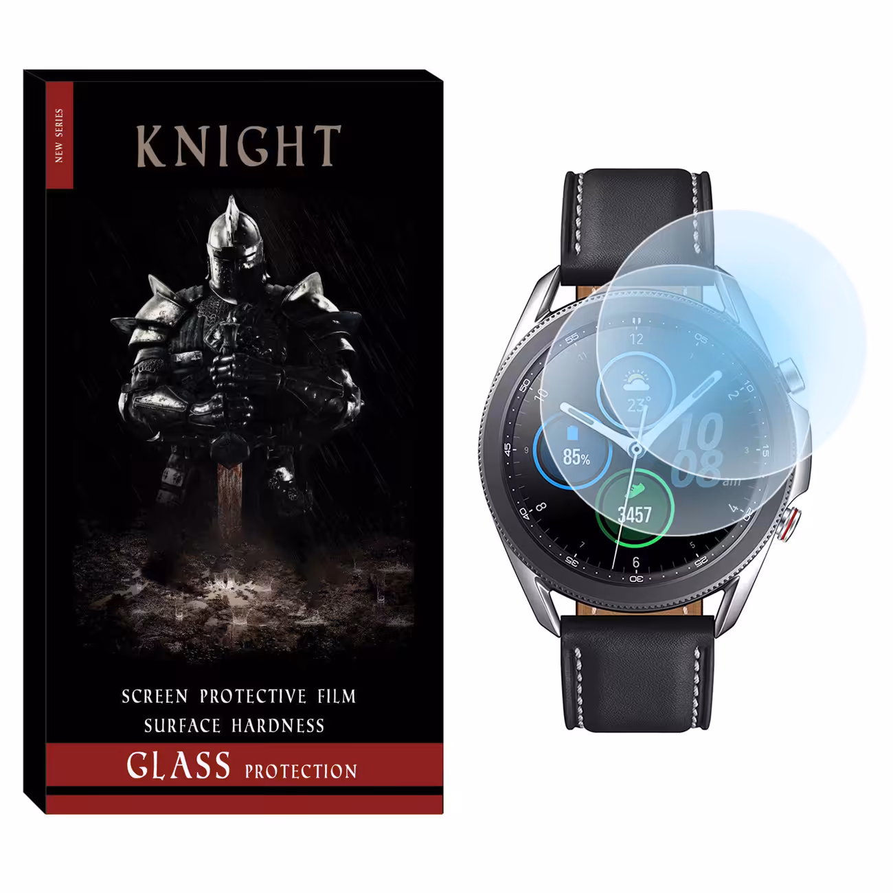 محافظ صفحه نمایش شیشه‌ای نایت مدل SH-KT مناسب برای ساعت هوشمند سامسونگ Galaxy Watch 3 41mm بسته دو عددی