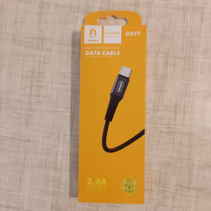 کابل کنفی فست شارژ DENMEN مدل D02T نوع TYPE-C رنگ مشکی
