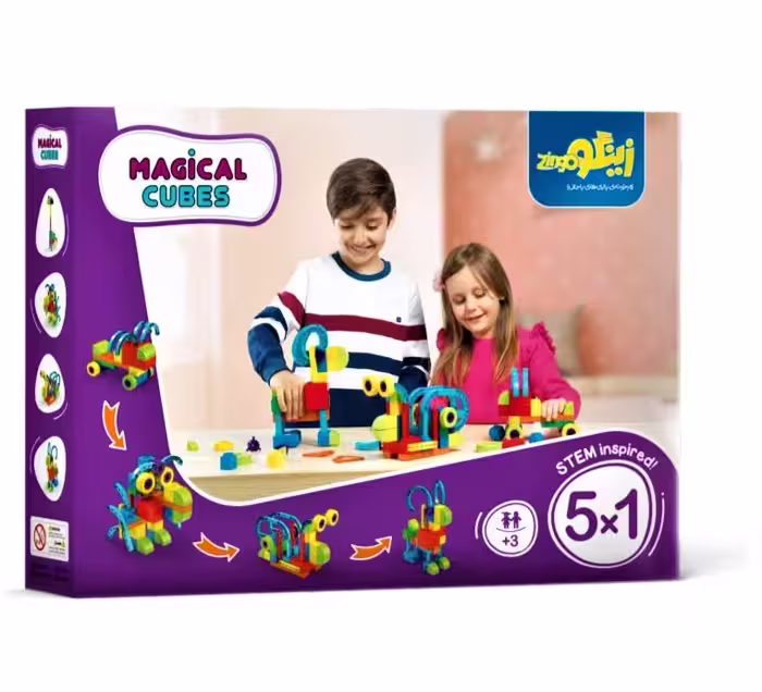 بسته اسباب بازی مکعب های جادویی 1*5 (افزایش مهارت های شناختی و حرکتی)،(کد 058)،(58قطعه،باجعبه) - ناشربوک | خرید آنلاین کتاب