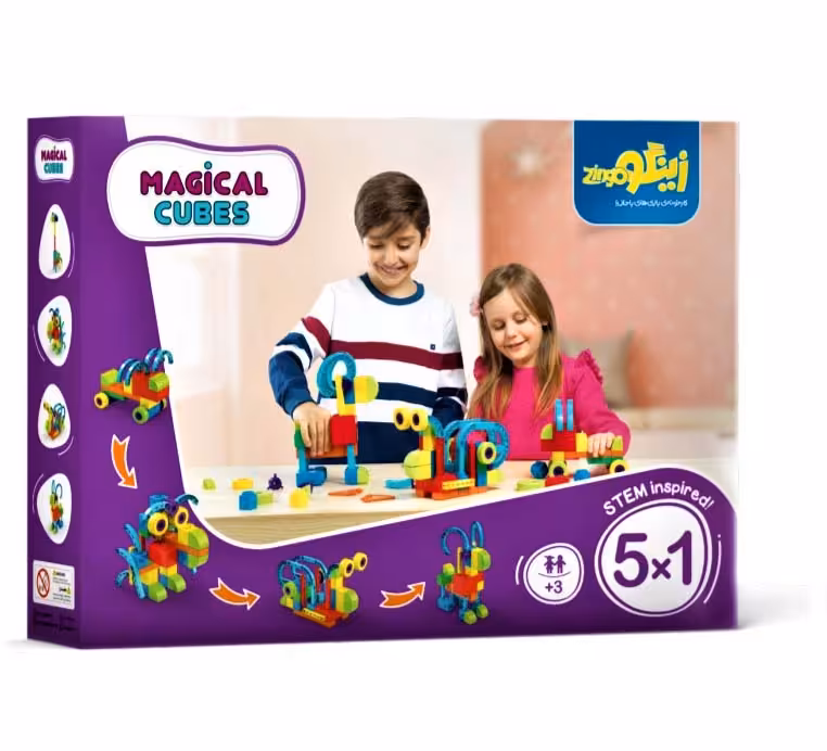 بسته اسباب بازی مکعب های جادویی 1*5 (افزایش مهارت های شناختی و حرکتی)،(کد 058)،(58قطعه،باجعبه) - ناشربوک | خرید آنلاین کتاب