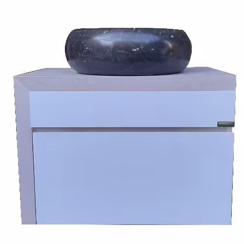 روشویی کابینتی مدل الوینو تمام پی وی سی ابعاد  40 در 60 با کاسه سنگی مشکی ارسال به سراسر ایران