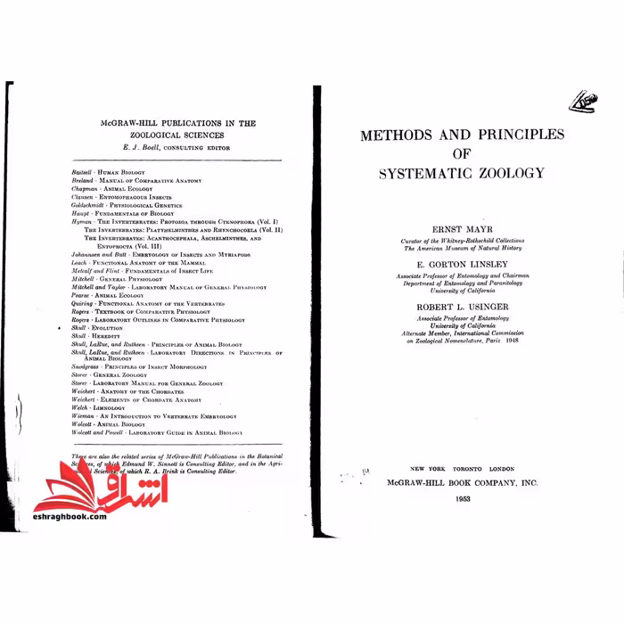 جزوه Methods And Principls Of Systematic Zoology،بیوسیستماتیک جانوری - فروشگاه کتاب اشراق