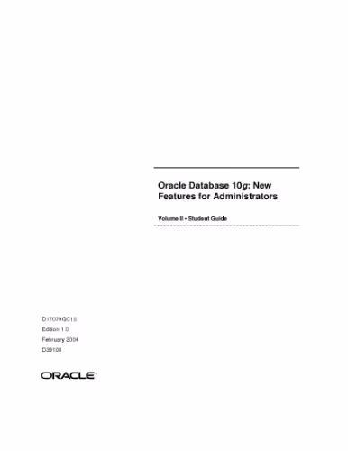 خرید و دانلود نسخه کامل کتاب Oracle Database 10g. New Features for Administrators. Volume II Student Guide. New York