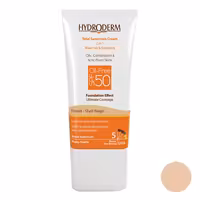 کرم ضد آفتاب فاقد چربی SPF50 هیدرودرم رنگ بژ صدفی Shell Beige حجم 40 میلی‌لیتر