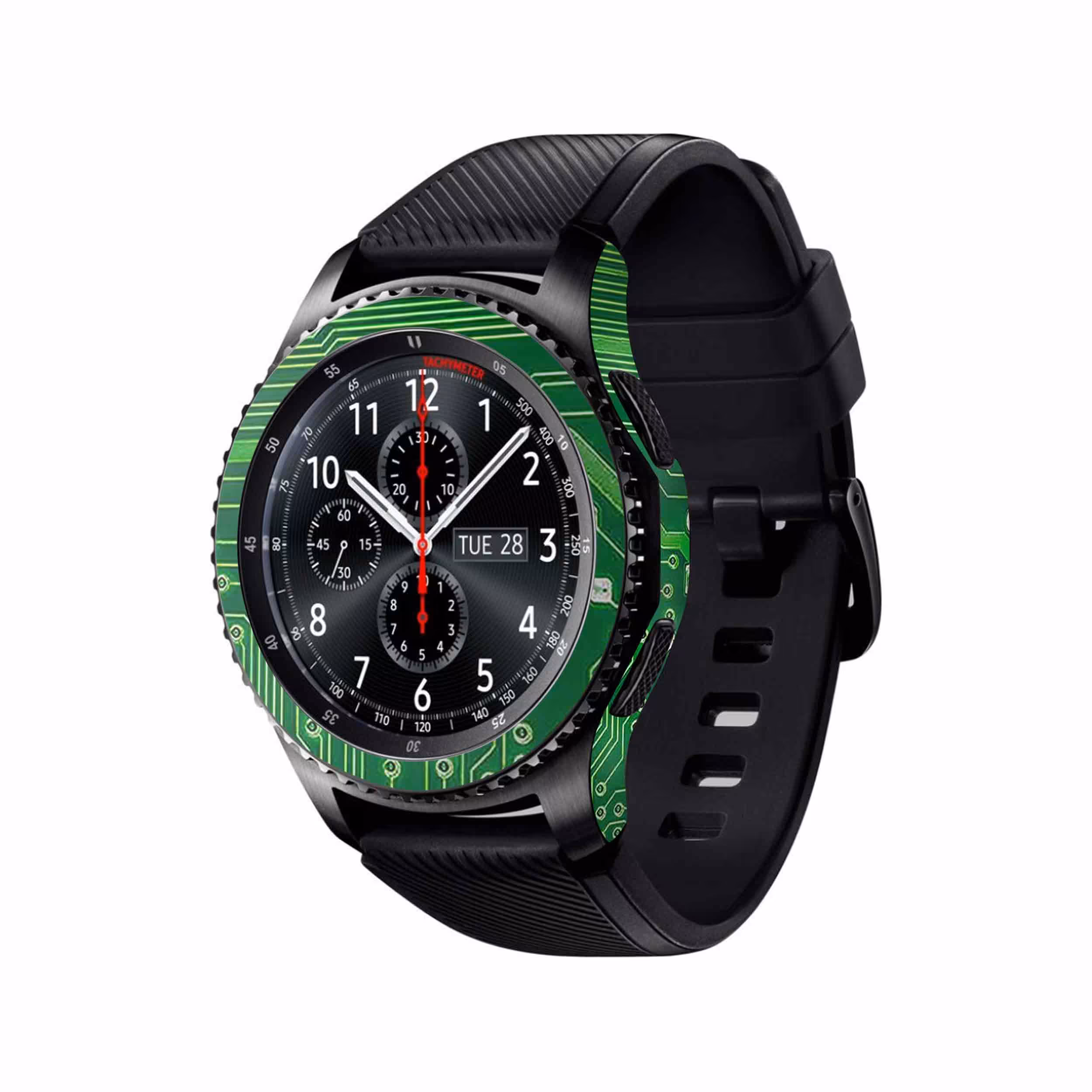 برچسب ماهوت طرح Green-Printed-Circuit-Board مناسب برای ساعت هوشمند سامسونگ Galaxy Gear S3 Frontier