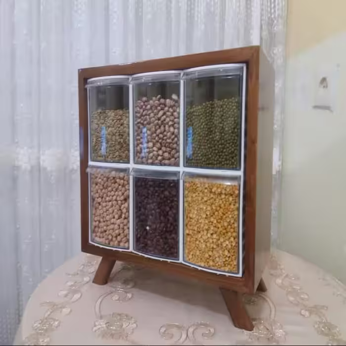 جا حبوباتی جنس چوب گردو - قابل شستشو - دست ساز