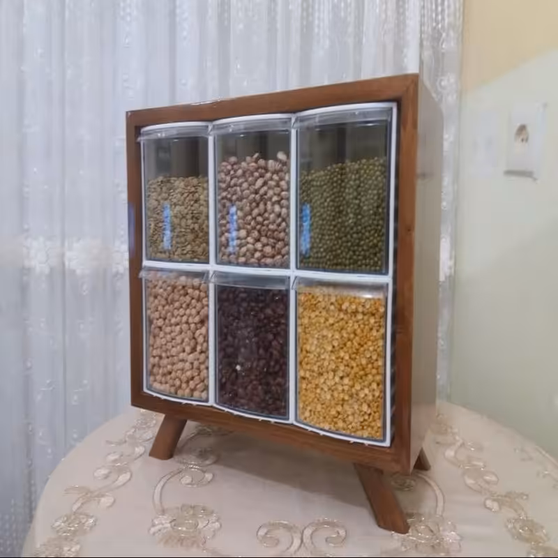 جا حبوباتی جنس چوب گردو - قابل شستشو - دست ساز