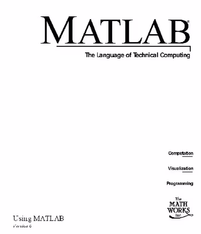 خرید و دانلود نسخه کامل کتاب Using Matlab V 6
