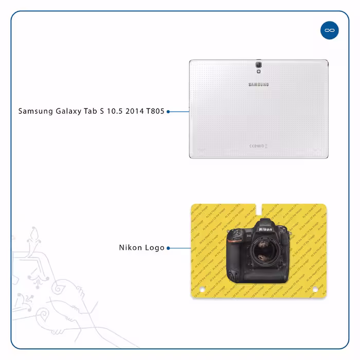 برچسب پوششی ماهوت مدل Nikon-Logo مناسب برای تبلت سامسونگ Galaxy Tab S 10.5 2014 T805