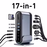 هاب 17 پورت تایپ سی بیسوس Baseus Working Station Three-Screen Multifunctional Type-C CAHUB-DG0G