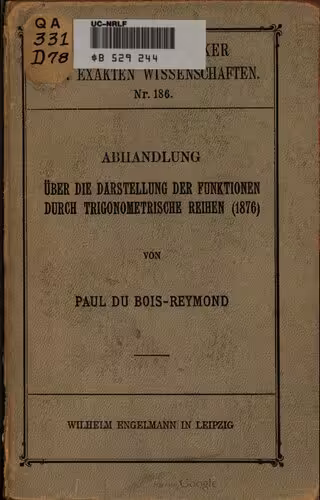 خرید و دانلود نسخه کامل کتاب Abhandlungen über die Darstellung der Funktionen durch trogonometrische Reihen (1876)