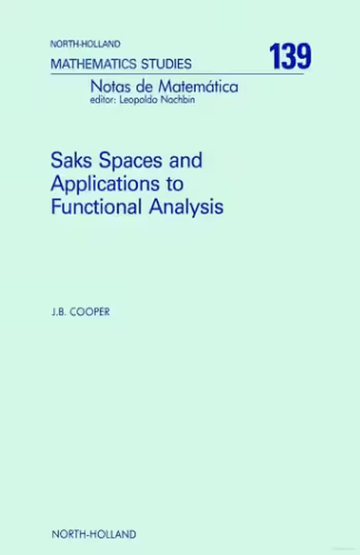 خرید و دانلود نسخه کامل کتاب Saks Spaces and Applications to Functional Analysis