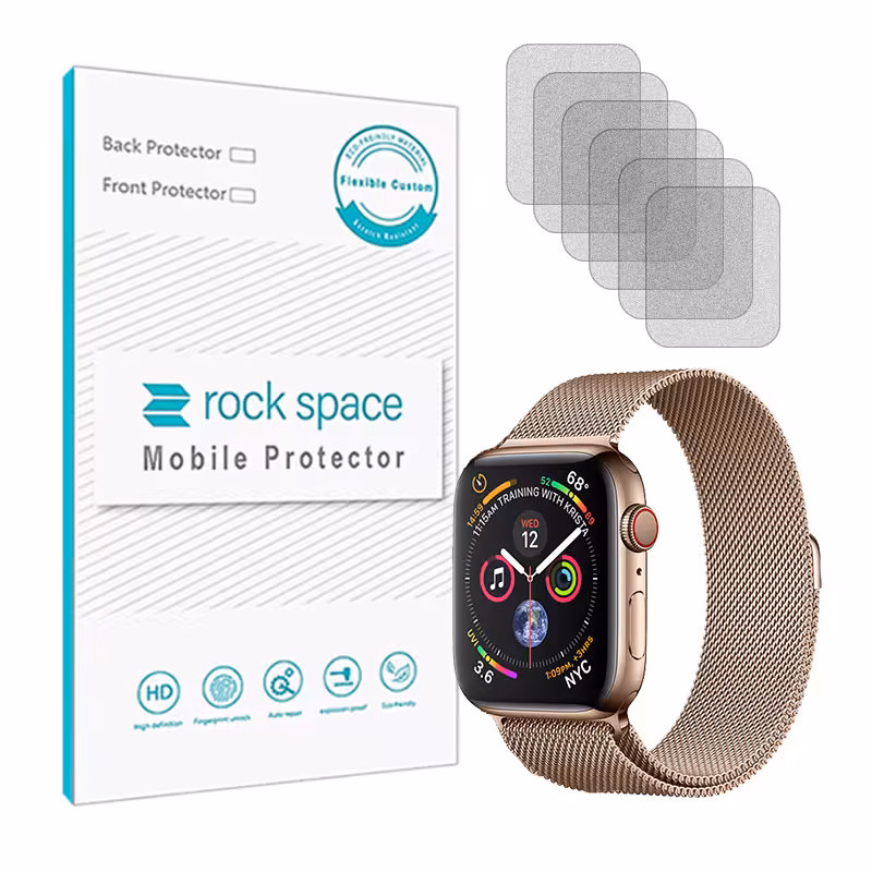 گلس اپل واچ Apple Watch Series 4 44mm مدل نانو هیدروژل مات برند راک اسپیس بسته 6 عددی کد S