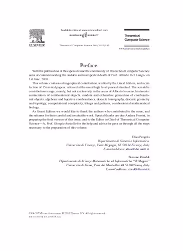 خرید و دانلود نسخه کامل کتاب Theoretical Computer Science, Volume 346, Issues 2-3, Pages 183-492 (28 November 2005), In memoriam: Alberto Del Lungo (1965-2003)