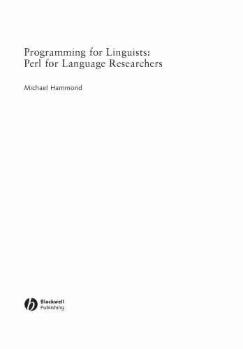 خرید و دانلود نسخه کامل کتاب Programming for Linguists: Perl for Language Researchers