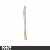 کارد غذا خوری ناب استیل 6 پارچه مدل ونیز دور طلایی