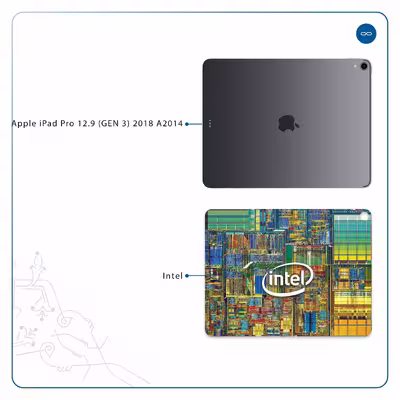 برچسب پوششی ماهوت مدل Intel Brand مناسب برای تبلت اپل iPad Pro 12.9 (GEN 3) 2018 A2014